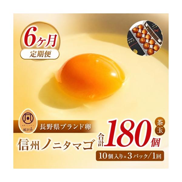 ふるさと納税 【６か月定期配送】信州ノニタマゴ　茶玉３０個 長野県松本市