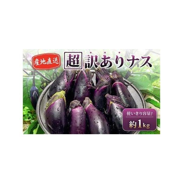 ■ 容量　「超」訳ありナス 約1kg　80サイズ、常温にてお届けいたします■ 配送について　収穫や申込み状況により多少のずれが起きる事があります。　申し込み多数の場合、お届けまでにお時間かかる場合があります。ご了承くださいませ。　※沖縄・離...
