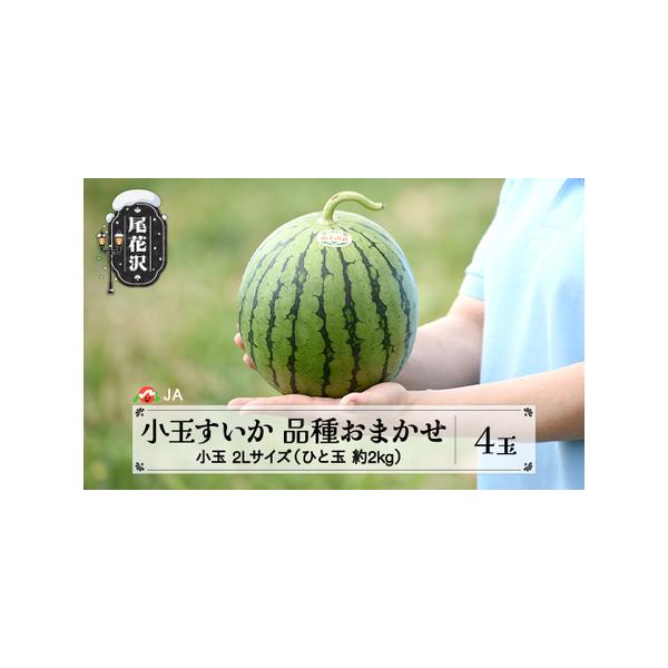 ■ 容量　小玉すいか 品種おまかせ　(ひとりじめ または ピノガール より1品種)　※すいかの種類はお選びいただけません。　　2Lサイズ 約2kg前後×4玉　※2kg/玉に満たない場合もございます。■ 配送について　令和8年7月中旬頃〜7月...