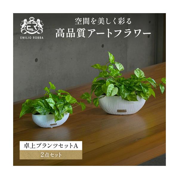 ふるさと納税 観葉植物 エミリオ・ロバ ポトス 2点セット 造花 Lサイズ Sサイズ つる性 卓上 フェイクグリーン アーティフィシャルグリーン 人工.. 三重県名張市