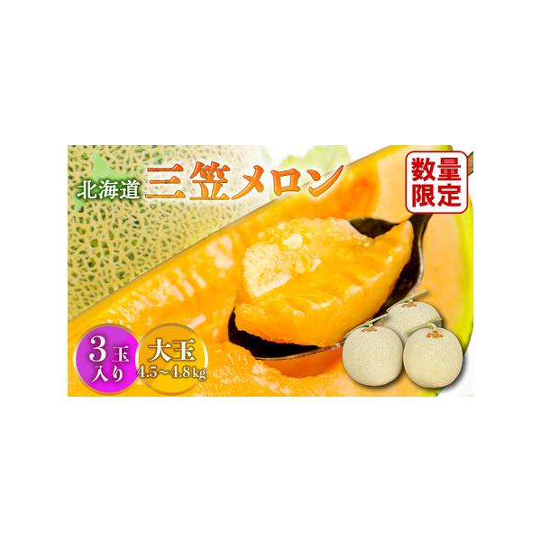 ■ 容量　メロン3玉入(4.5kg〜4.8kg)■ 配送について　2026年7月上旬〜8月下旬（天候や育成状況等により発送時期が前後する場合があります。）　タイプ：【常温】