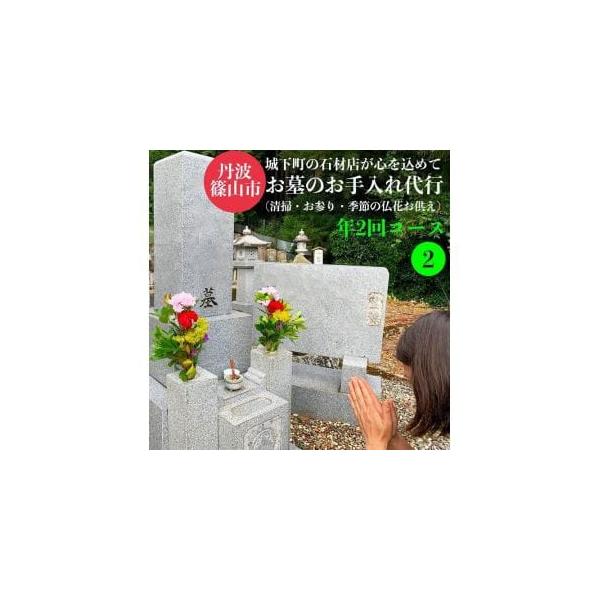 ■ 容量　お墓の清掃　年2回コース（石塔1基霊標1枚簡易な水洗い・墓所の清掃・草引き）・季節のお花のお供え1対・線香・お墓参り・お手入れ前後の写真の送付■ 配送について　順次発送　タイプ：【常温】