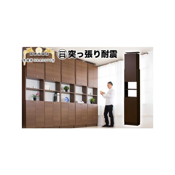 耐震突っ張り扉付き本棚 幅45cmブラウンを深掘り解説