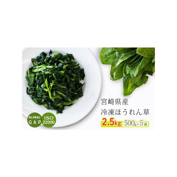 ■ 容量　国産『冷凍ほうれん草』　500ｇ×5袋(合計2.5kg)　　[ほうれん草 法蓮草 カット野菜 日本産 九州産 カット野菜 時短調理 時短調理 有機JAS 2500g ISO22000]■ 配送について　※お申込みから1ヶ月程度で発...