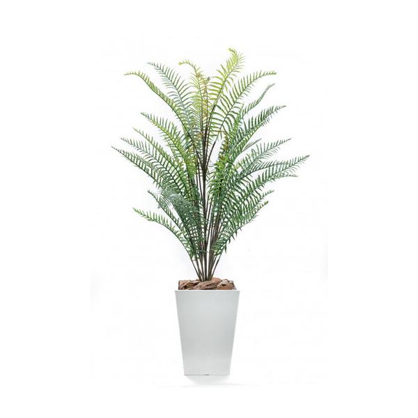 ふるさと納税 人工観葉植物　シダ熱帯ポット ソードファーン　白樹脂鉢Sサイズ付 兵庫県神戸市