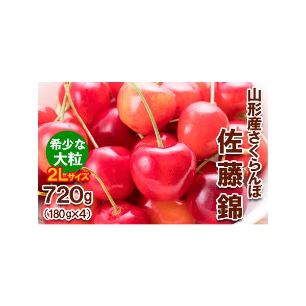■ 容量　【令和8年産】　さくらんぼ ”希少な大粒”佐藤錦 2Lサイズ 720g (180g×4パック）■ 配送について　【申込期日】2026年05月25日まで　【発送期間】2026年06月10日頃〜2026年06月30日頃　※状況により配...