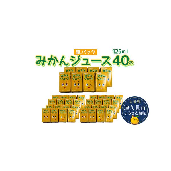 ふるさと納税 みかんジュース 125ml×40本 | おレジン ジュース 津久見