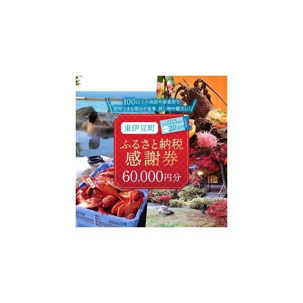 ふるさと納税 東伊豆町 ふるさと納税 感謝券 60000円 1076 ／ 静岡県 旅行 宿泊 食事 観光 チケット クーポン 補助 リフォーム ホテル 動物園 .. 静岡県東伊豆町