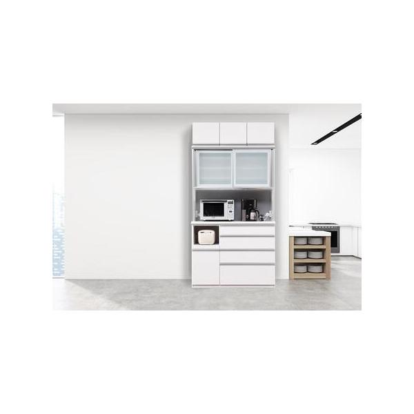 ホワイト柾目の耐震キッチンボード幅120cm