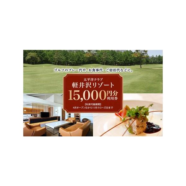 ■ 容量　【太平洋クラブ軽井沢リゾ−ト】利用券　　　15,000円券×1枚　【使用期限】　発行日から1年間有効■ 配送について　寄附ご入金確認後、順次発送いたします。 （約1〜2週間程度）　タイプ：【常温】