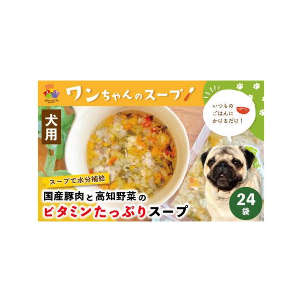 ふるさと納税 26-089．いつものごはんにかけるだけ！国産豚肉と高知野菜のビタミンたっぷりスープ 24袋セット【ペットフード】 高知県四万十市