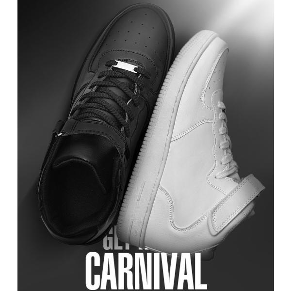 ハイカット スニーカー メンズ マジックテープ 厚底 シューズ バッシュ