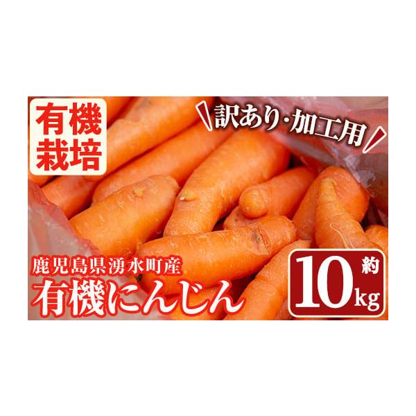 容量≪訳あり≫湧水町産有機にんじん(1箱)・約10kg※訳あり品になります。割れや傷みの他、根や芽があるものも混じることがございます。ご理解の上、ご寄附をお願いいたします。消費期限賞味期限：2週間(14日)程度※冷蔵での保管をおすすめいたし...