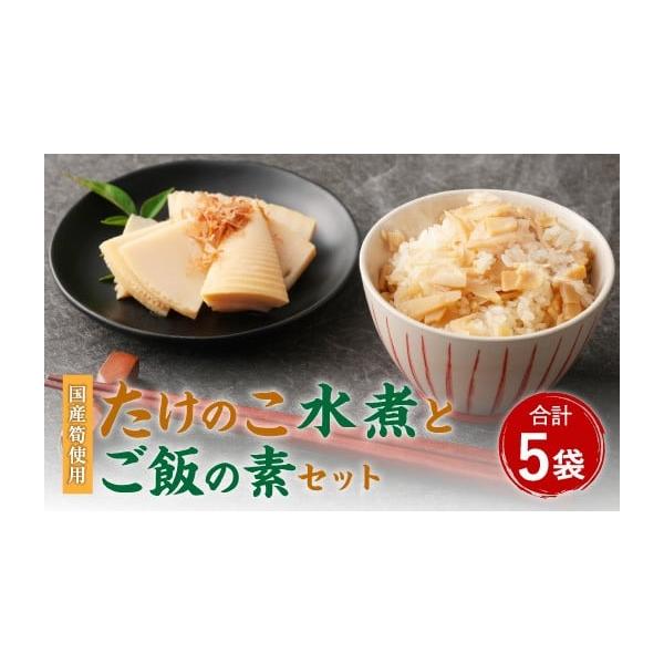 容量・筍水煮カットハーフ：200g×2パック・たけのこご飯の素：240g×3パック（たけのこ150g×3、調味液90g×3）消費期限筍水煮：6ヶ月たけのこご飯の素：1年発送期日寄附確認後、60営業日以内に発送予定 年末年始(12月・1月)は...