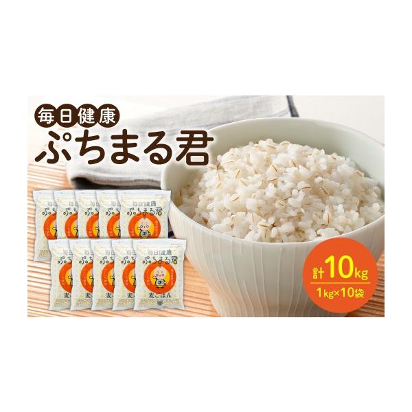 ふるさと納税 雑穀 熊本県 八代市 麦ごはん ぷちまる君 10kg 1kg×10袋 熊本県産大麦100％ （ 麦 ごはん 米 大麦 小分け 白米と一緒に炊くだけ 健康 大麦ダイ…