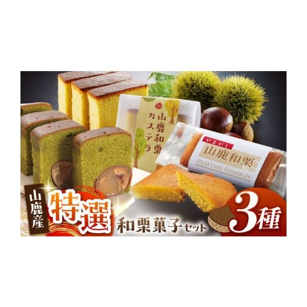 容量「山鹿和栗カステラ」×5個（1個約50g×5個）「和栗のテリーヌ【緑】」×1個（1個約250g）「和栗フィナンシェ」×3個（1個約28g×3個）直射日光・高温多湿を避けて保管して下さい。各商品について、開封後は冷蔵庫で保存し早めにお召し...