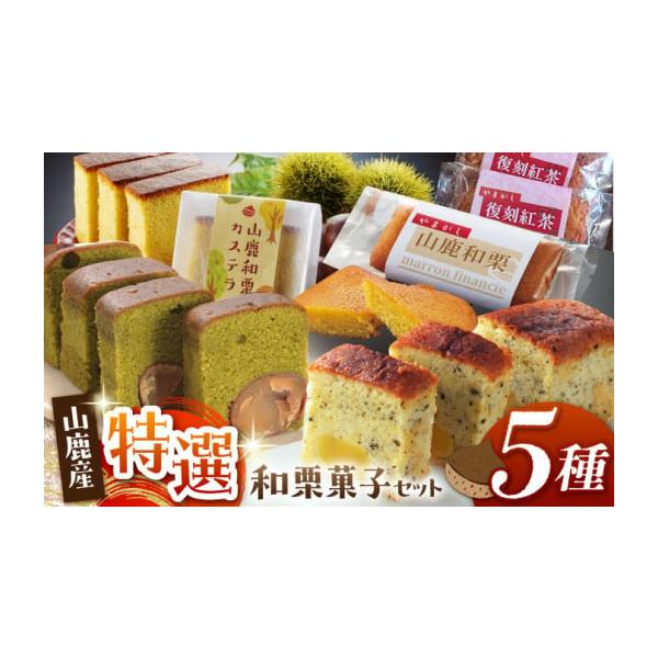 容量「山鹿和栗カステラ」×5個（1個約50g×5個）「和栗のテリーヌ【緑】」×1個（1個約250g）「和栗のテリーヌ【紅】」×1個（1個約230g）「紅茶フィナンシェ」×3個（1個約28g×3個）「和栗フィナンシェ」×3個（1個約28g×3...