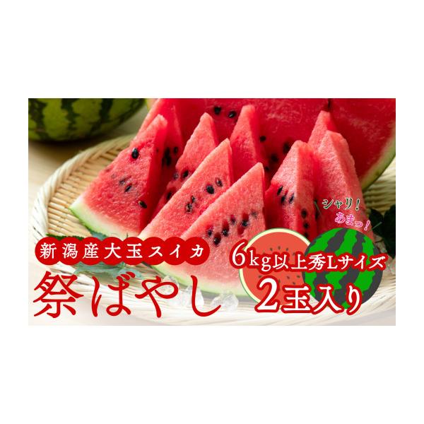 ふるさと納税 スイカ 新潟県 新潟市 スイカ 大玉すいか （ 祭ばやし ） 秀L 2玉入り 約6〜6.9kg×2玉 計12Kg以上 大玉 すいか フルーツ 果物 2玉 新潟 夏フル…