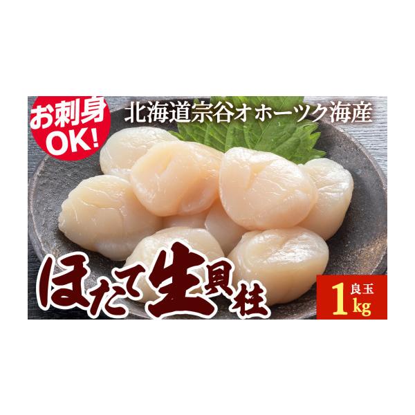 ふるさと納税 魚貝類 ホタテ 北海道 稚内市 帆立 生 貝柱 1kg 良玉 海鮮 刺身