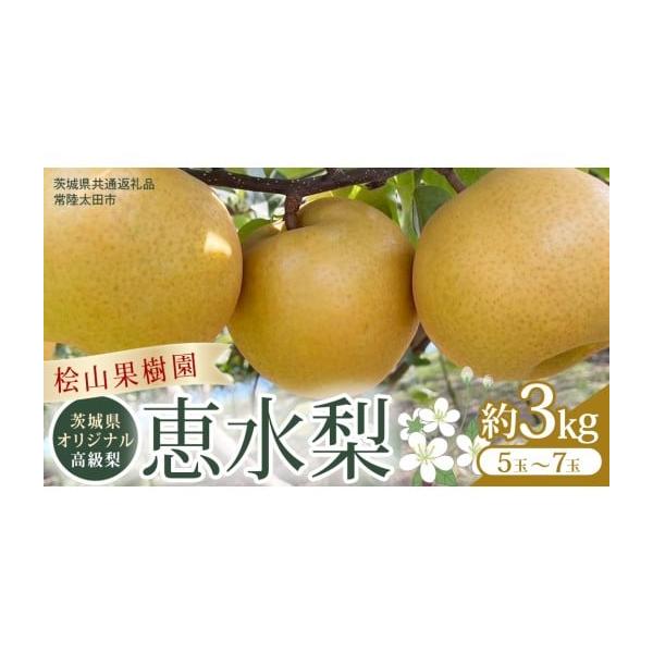 容量恵水梨 約3kg（3L × 5〜7玉）消費期限到着後、お早めにお召し上がりください発送期日入金確認後、2026年9月上旬から発送※目安となる例年の発送時期です。天候や発育により変動する場合もございます。配送冷蔵 別送申込期日2026年9...