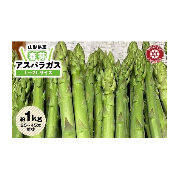 容量■お礼品の内容について・アスパラガス L〜2Lサイズ(約26cm／20〜50g)[約1kg(25〜45本前後)]　　原産地:山形県川西町消費期限賞味期限:出荷日+3日※到着後、すぐにお礼品の状態をご確認のうえ、お早めにお召し上がりくださ...