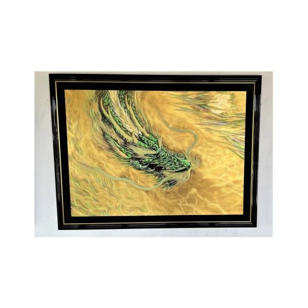 ドラゴンと矢のアクリル画