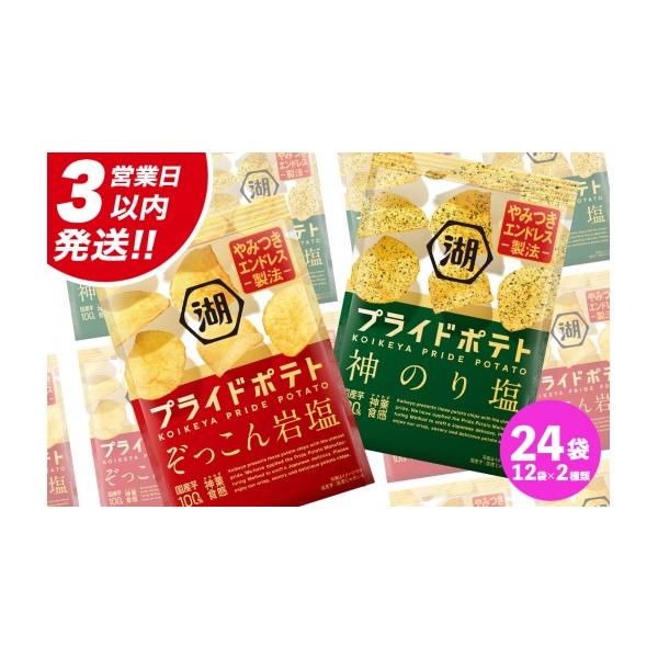 ふるさと納税 菓子 スナック 茨城県 牛久市 最短3営業日 スピード発送 湖池屋 プライドポテト55g 2種類 詰め合わせ セット ポテチ お菓子 おかし スナック ポ…