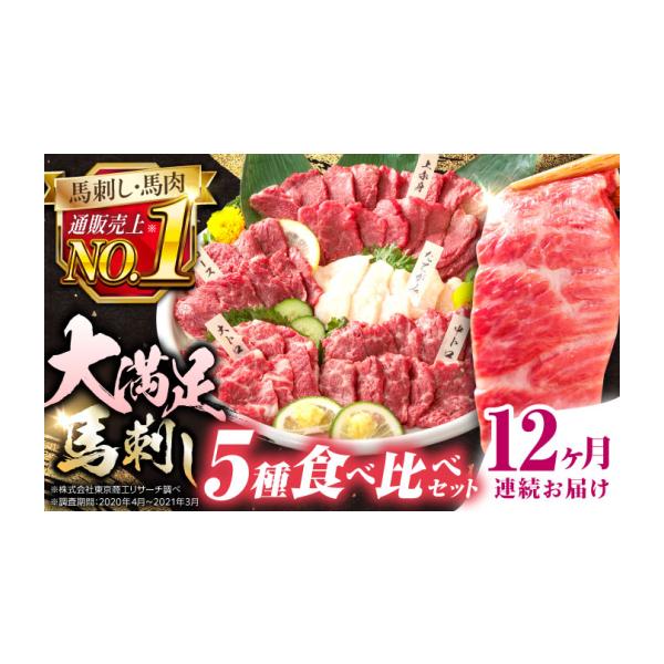 ふるさと納税 馬肉 熊本県 合志市 全12回定期便 国産馬刺し大満足セット 計約410g 熊本馬刺し ばさし 食べ比べ セット 上赤身馬刺し 大トロ 霜降り(中トロ) …