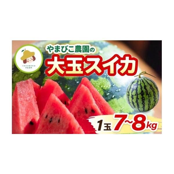 容量やまびこ農園の大玉すいか 7kg〜8kg(6月中下旬〜ハウス栽培もの、7月中下旬〜露地栽培もの)消費期限賞味期限：発送日より10日以内 (常温保存時)発送期日【先行予約・2026年6月中旬以降順次発送予定】※天候や生育状況により発送時期...