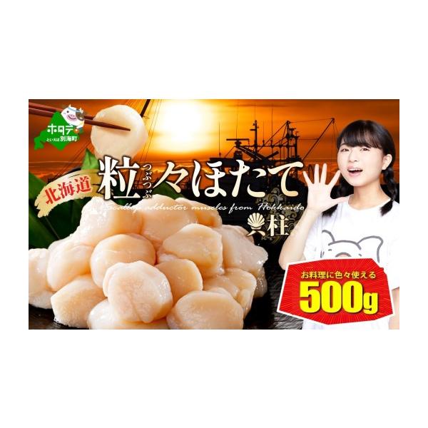 ふるさと納税 魚貝類 ホタテ 北海道 別海町  MH ほたて は別海町 粒々ほたて 500g 冷凍 ほたて貝柱 MS1100MH0 （ ほたて ホタテ 帆立 貝柱 北海道産ほたて 北…