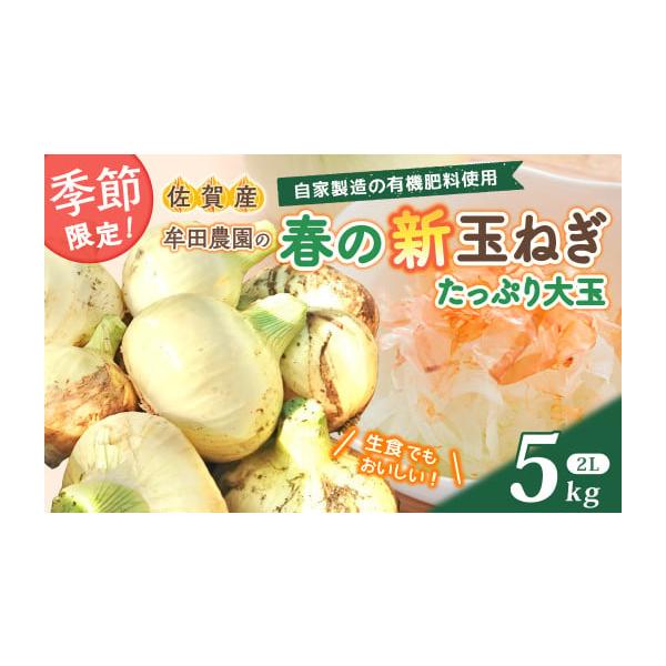 容量新たまねぎ　5kg（２Lサイズ）---注意・必ずお読み下さい----- ●サラダにしてお召し上がりいただけます。●土などの汚れが多少付いている場合がございます。予めご了承ください。●天候不順や収穫の状況により発送に遅れが生じる場合があり...