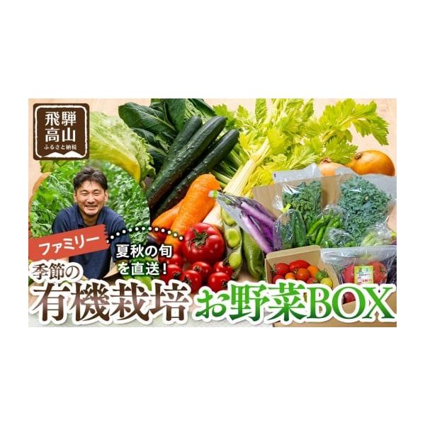 容量旬の有機栽培お野菜 7〜9品※内容の指定はできません内容の一例：有機野菜（岐阜県高山市産）（トマト、ナス、キュウリ、ピーマン、オクラ、ケール、スティックセニョール、菜花、大根、菊芋などから季節に応じて組み合わせ）消費期限発送日より7日程...