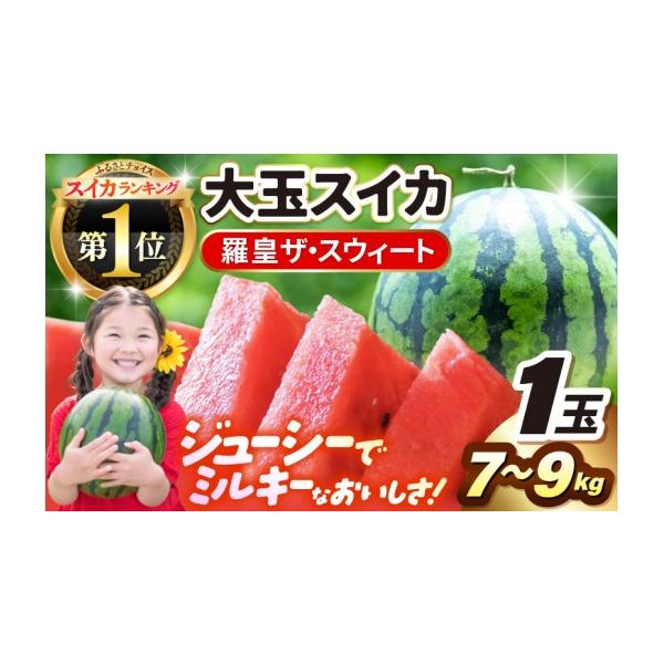 ふるさと納税 スイカ 福井県 坂井市 スイカ ランキング1位獲得 先行予約 坂井市産 大玉スイカ 「羅皇ザスウィート」 1玉入り 7〜9kg (大玉) 2027年7月中旬以降…
