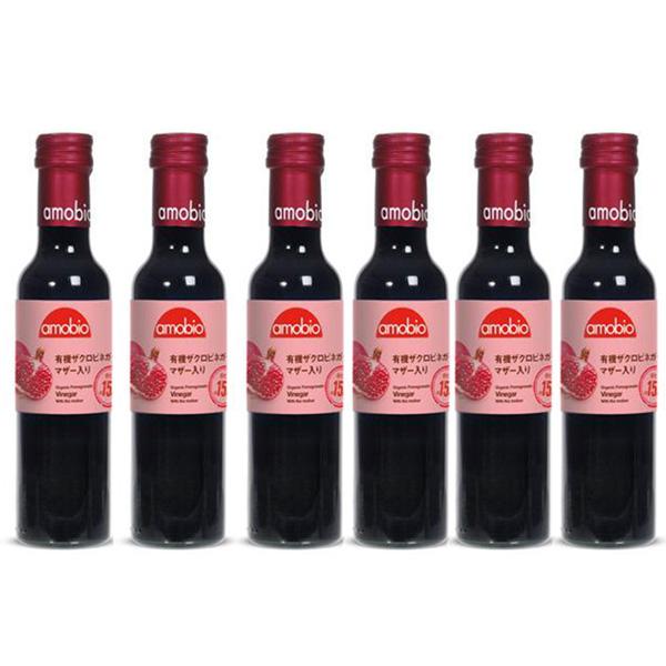 送料無料 オーガニック ザクロビネガー(マザー入り) 250ml×6本セット メンガツォーリ ザクロ酢ジュース イタリア産 お歳暮 にごり酢 飲む酢 毎日の健康習慣に