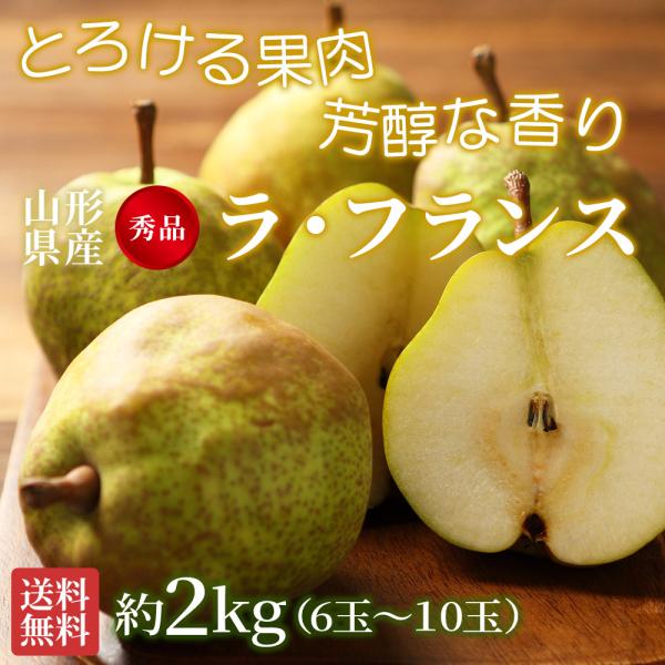 ラフランス 山形県産 秀品 約２ｋｇ ６〜１０玉 玉数おまかせ 西洋なし 贈答用 家庭用 果物 くだもの フルーツ