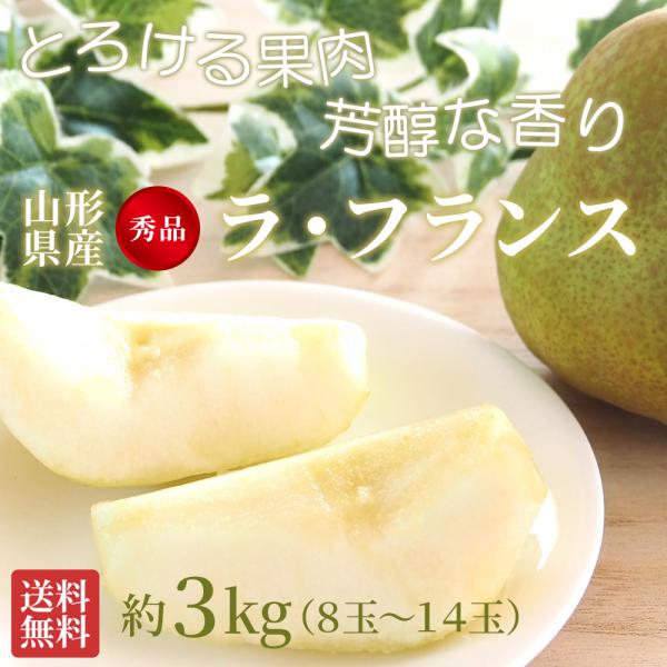 ラフランス 山形県産 秀品 約３ｋｇ ８〜１４玉 玉数おまかせ 西洋なし 贈答用 家庭用 果物 くだもの フルーツ