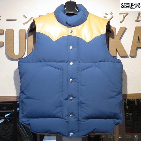 売切れ シュガーケーン Sugar Cane レザーヨーク ダウンベスト Sc ブルー イエロー Sc 125 アメカジ古鷹 通販 Yahoo ショッピング