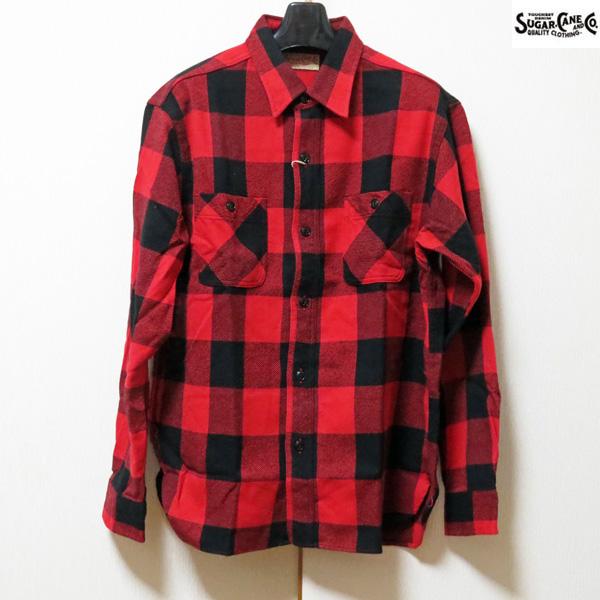 SUGAR CANE ソフトツイルチェック ワークシャツ 長袖 L SUGAR CANE CANE（シュガーケーン） ソフトツイル チェック ワーク