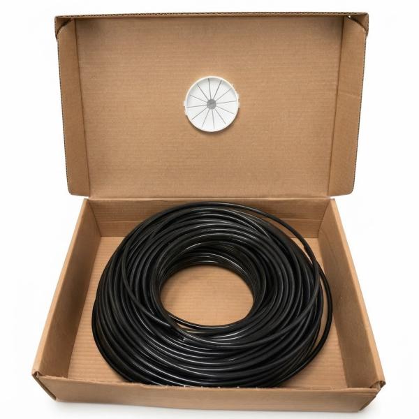 屋外用Cat6A UTP LANケーブル 黒色 100m巻 10Gギガビット伝送対応 Fluke試験合格品 レングスマーク付きランケーブル