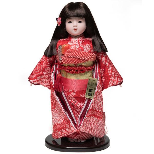 ●新品●敏光作●　市松人形　金彩衣装 市松人形】10号市松人形：正絹有松絞り衣装：敏光作【雛人形