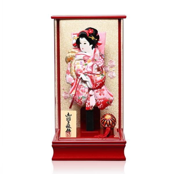 ★羽子板飾★　手づくり押絵羽子板　レトロ　伝統工芸品　アクリルケース入り 日本 羽子板ケース入り飾りセット【A1803】インターネット店だけ☆限定販売