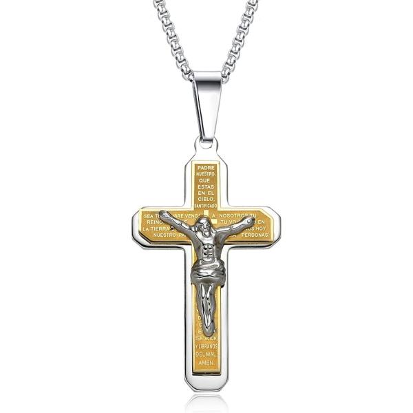 10K ペンダント イエス 並行輸入品】BIYONGDE 聖書イエス・キリスト十字架ペンダント メンズ