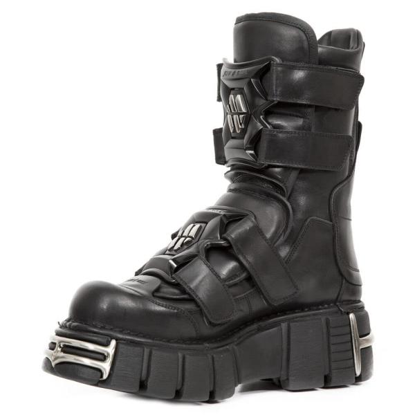 あ*め様 newrock 42 値下げ交渉あり　正規品 並行輸入品】New Rock Boots M MET422 S1 Mens Metallic Black Leather