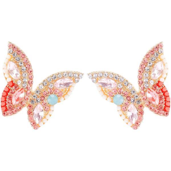 並行輸入品】バタフライスタッドピアス レディース ピンクバタフライ