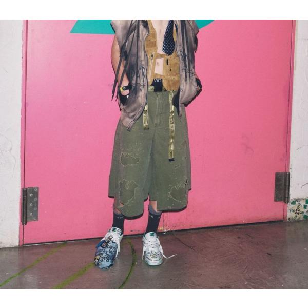 SEVESKIG 26SS ダメージダブルニーパンツ SEVESKIG（セヴシグ） SEVESKIG Damaged Double Knee Wide Bermuda