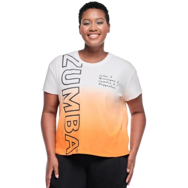 Zumba ズンバ Funscape クルーネック Tシャツ ブラック ホワイト ズンバ ZUMBA Funscape クルーネック Tシャツ レディース