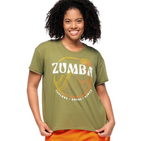 ズンバ ZUMBA Explore クルーネック ロゴ Tシャツ レディース