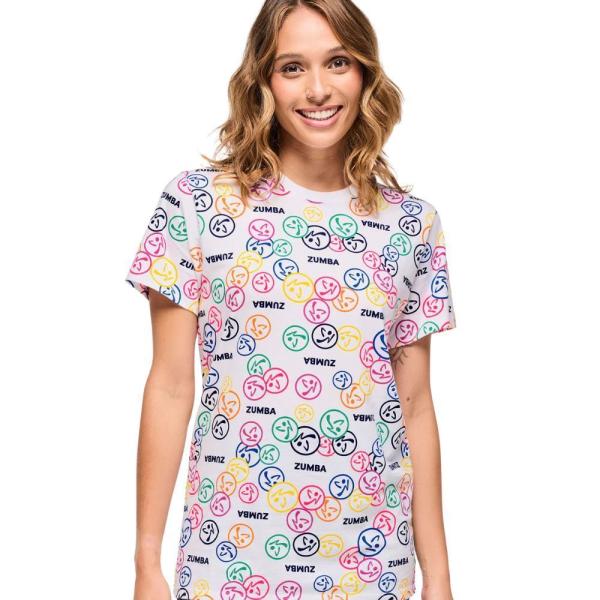 ズンバ ZUMBA Zumbito ロゴ Tシャツ ホワイト ピンク ユニ