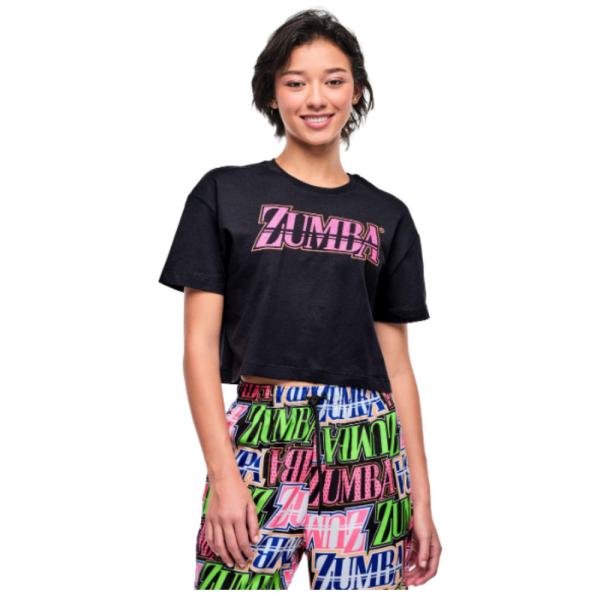 ズンバ ZUMBA ロゴ クルーネック クロップ丈 Tシャツ レディース 取り寄せ