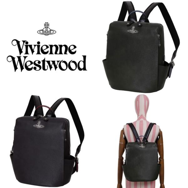 ヴィヴィアンウエストウッド Vivienne Westwood バッグ リュック リュックサック バッグパック Advan 牛革 ロゴ グリーン パープル 取り寄せ Erhamah Com